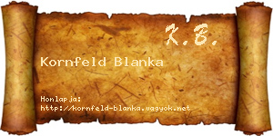 Kornfeld Blanka névjegykártya